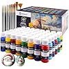 Photo 1 of Artecho Acrylic Paint Set 40 Colors 2oz/59ml with 12 Brushes, Art Craft Paints Kit, Paint for Canvas, Rocks, Wood, Fabric, Ceramic and Art Supplies, Non Toxic Paint for Artists and Beginners 