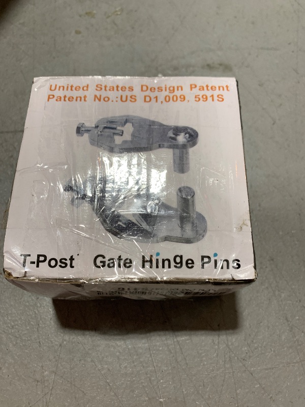 Photo 1 of T-Post Gate Hinge Pins - Heavy Duty Gate Hanger, Hang a gate from a Metal T Post, Steel Gate Hinges Target Hanger for Farm Gate, Garden & Backyard Gate, Easy to Install. (Patent)