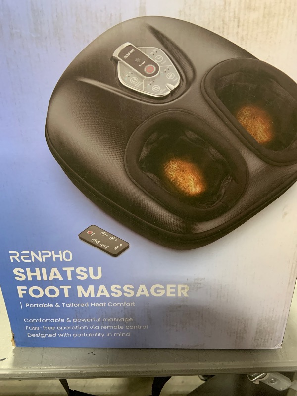 Photo 2 of RENPHO Shiatsu Foot Massager with Heat, [2025 Upgraded] Deep Kneading Foot Massager Machine with 3 Levels Heat, Wireless Control, Electric Foot Massage, Birthday Gifts for Women & Men, Up to Size 12