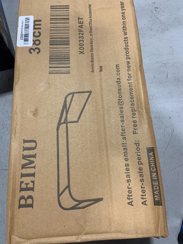 Photo 1 of Beimu Acrylic Monitor Stand Riser Clear Laptop Stand for Desk Acrylic Monitor Riser for Desk Accessories Aesthetic Laptop Riser Clear Computer Stand White Office Supplies for Women Essentials