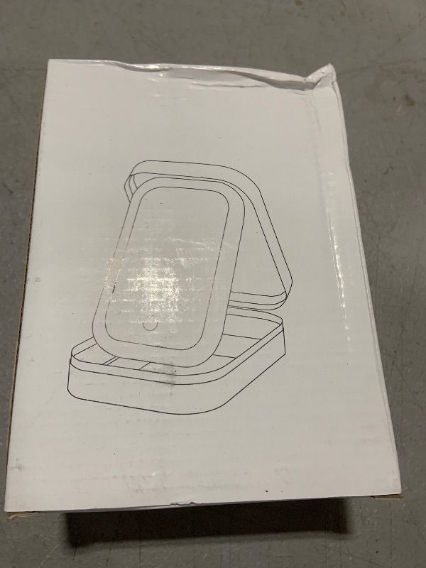 Photo 1 of DyKay LED Three-Color Adjustable Makeup Mirror, Three Colors Brightness Adjustable Makeup Mirror with Lights (White)