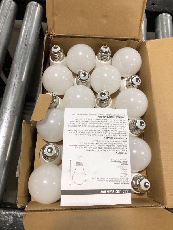 Photo 1 of DEGNJU LED Light Bulbs Daylight 5000K, 60 Watt Equivalent LED Bulbs, A19 Standard Bulbs, 800 LM, 15000 Hours, E26 Base, Non-Dimmable, 8.5W LED Bulbs for Bedroom Living Room 24 Pack
