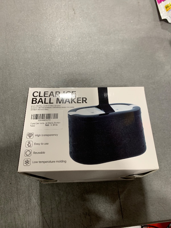 Photo 1 of Clear Ice Cube Maker,2.35in Silicone Ice Ball Maker Mold with Ice Shovel & Clip, Portable black 2-Cavity Ice Sphere Mold for Whisky, Cocktails, Brandy, and Drink