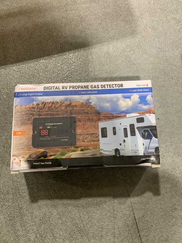 Photo 1 of PANGAEA Digital RV Propane Gas Detector with 85dB Loud Alarm, DC 12V, for Trailer, Motorhome, Motorcoach (Surface Mount - Black)