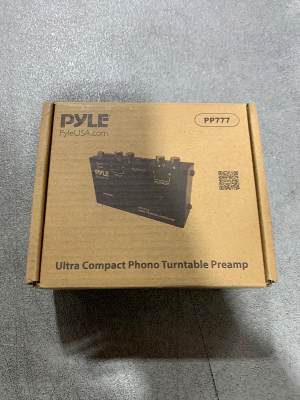 Photo 1 of Pyle PP777 Phono Turntable Preamp Mini Electronic Audio Stereo Phonograph Preamplifier Input, RCA Output & Low Noise Operation Powered by 12 Volt DC Adapter