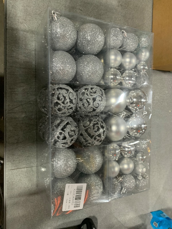 Photo 2 of 101 Piece Christmas Balls Ornaments Luxury Set Xmas Tree Topper and Hang Rope, Emopeak Christmas Baubles - Shatterproof Mini Holiday Balls for Christmas Decorations