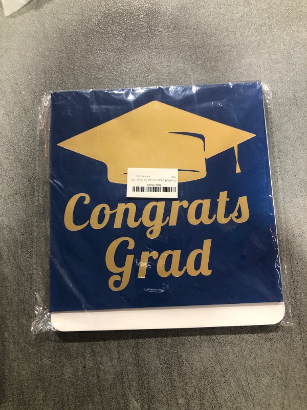 Photo 1 of PlandRichW Graduation Card Box Holder for Graduation Party Decorations and Grad Parties Supplies,Blue Congrats Grad Foldable Cardboard Gift Favors Decoration Boxes
