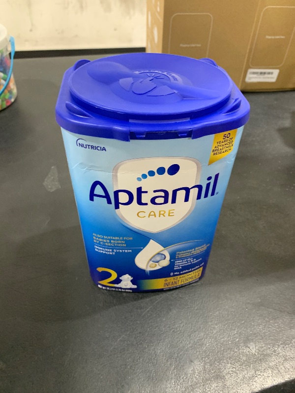 Photo 2 of Aptamil Care Stage 2, Milk Based Powder Infant Formula for 6+ Months, Also for C-section born babies, with DHA & ARA, Omega 3 & 6, Prebiotics, Contains No Palm Oil, 28.2 Ounces, Packaging May Vary