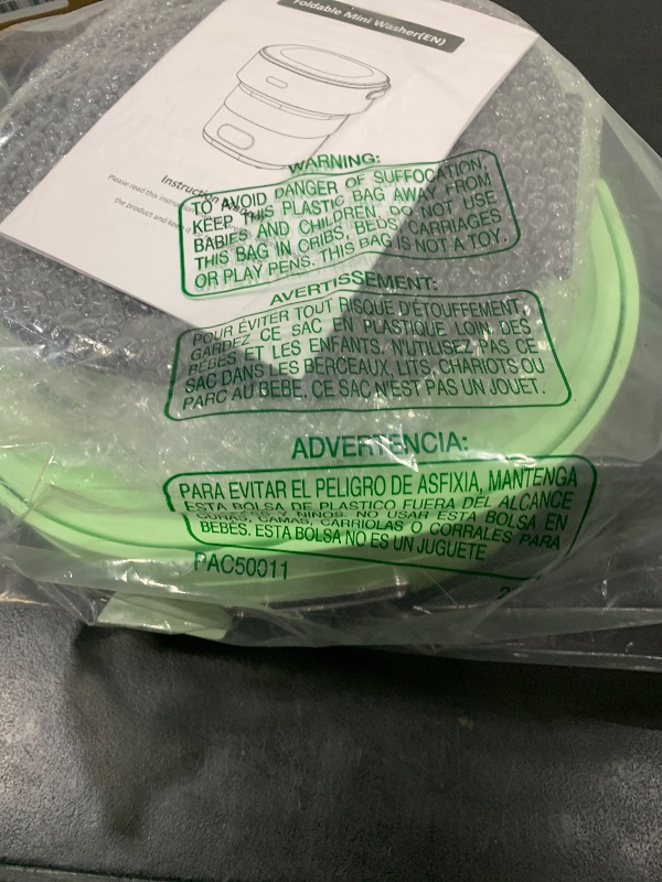 Photo 1 of Portable Mini Washing Machine, 18L Small Underwear Washing Machine with Spin, Foldable Washer Laundry and Dryer Combo for Apartments, Camping, Travel (Green)