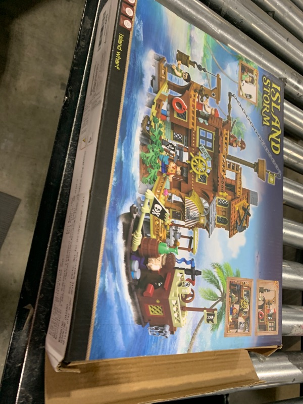 Photo 2 of 675PCS Island Storm Building Blocks Set(Compatible with Lego Pirate Ship Ships Size),Rebuild and Display Medieval Pirate's Island House and Pirate Ship,Unique Birthday Choice for 6+ Kids or Adults