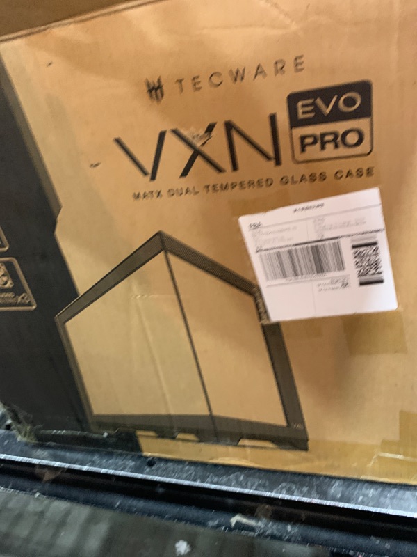 Photo 1 of Tecware VXN Evo Pro, MATX ITX PC Case with RGB Fans, Micro ATX Gaming Computer Desktop Mid Tower, Dual Tempered Glass, Dual Chamber, Reversed Blade Side Intake, Removable Dust Filter, Black