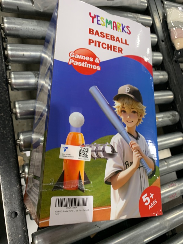 Photo 1 of YESMARKS Kids Auto Baseball Pitching Machine Outdoor Toy Set - Training Equipment & Batting Practice Toys for Youth, Includes 10 Baseballs, Baseball Bat and Sports Bag