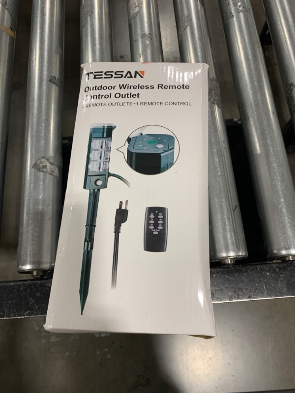 Photo 1 of TESSAN Outdoor Power Stake Light Timer Waterproof, Wireless Remote Control, Yard Stake Countdown Timer?2, 4, 6, 8 Hour?, 6 Outlets, Dusk to Dawn for Lights and Garden Courtyard Decoration