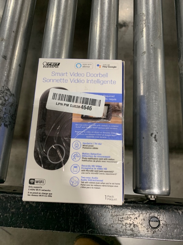 Photo 1 of Feit Electric Doorbell Camera, 2.4 GHz WiFi, No Hub, Two-Way Audio, Motion Detection, Night Vision, 1080p HD, Micro SD Card Storage, Wireless Chime Included, Hardwired, CAM/Door/WiFi