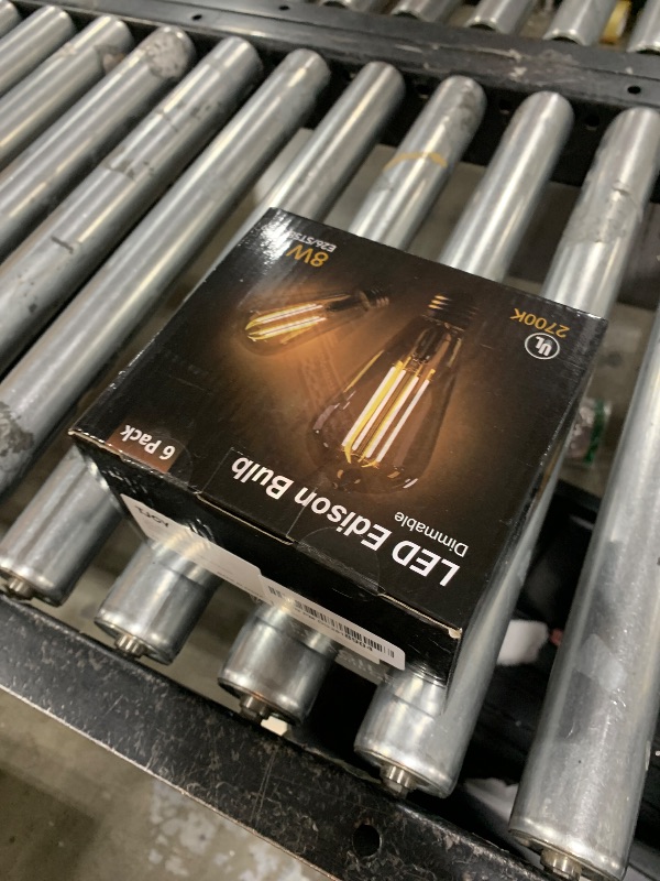 Photo 1 of TJOY Edison Light Bulbs 60W Equivalent, Dimmable Vintage LED Light Bulbs, E26 Medium Base, Warm White 2700K, ST58, 8W, 800LM, 80+ CRI, Antique Decorative Filament LED Bulb, Clear Glass, 6 Pack