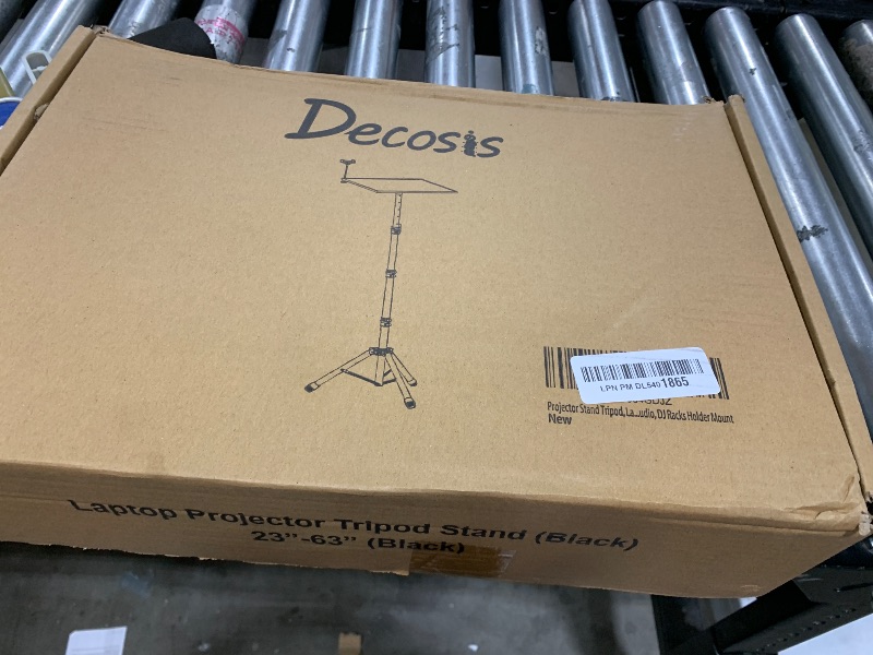 Photo 1 of DECOSIS Projector Stand Tripod, Laptop Tripod Stand Adjustable Height from 23.5 to 63.5 inches with Gooseneck Phone Holder, Laptop Floor Stand for Office, Home, Stage, Studio, DJ Racks Holder Mount