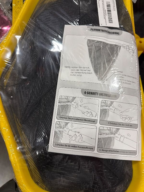 Photo 1 of Goovilla Pool Net, Pool Skimmer Net with Reinforced Frame, Large Capacity Pool Cleaning Net, Fine Mesh Pool Nets for Cleaning Leaves Pond Spa Inground Swimming Pools, Pool Leaf Rake, Yellow (No Pole)