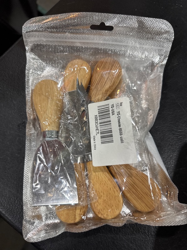 Photo 1 of 21Pcs/Pack Spreader Knife Set,Cheese Butter Spreader Knife Cheese Slicer Knife Stainless Steel Blade with Wooden Handles Mini Serving Tongs Spoons and Forks (Option 1)