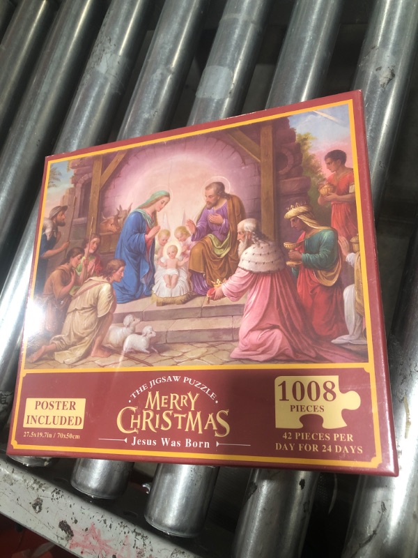 Photo 2 of 2024 advent calendar christmas puzzle 1008 pieces adult Kids,The Birth of Jesus jigsaw,24 Days Countdown Calendar,Family Game Puzzle,Christmas Gift Idea for Teens,Home Decoration