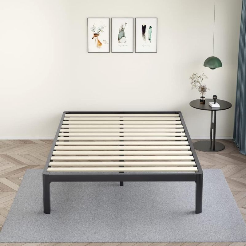 Photo 1 of MAF Metal 18 Inch King Platform Bed Frame with Anti-Collision Round Legs, Black 3500 Lbs Heavy Duty Bed Frame with Wood Slats, No Box Spring Needed, Easy Assembly
