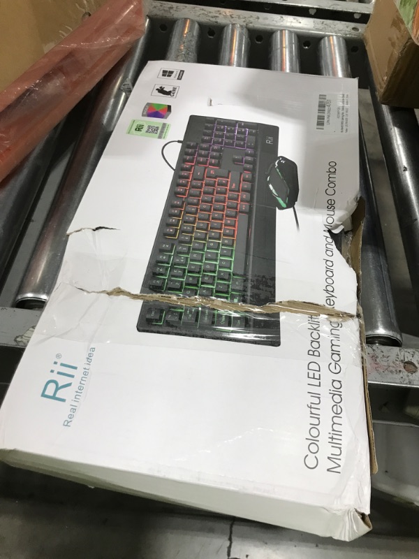 Photo 1 of Rii RK400 RGB Gaming Keyboard and Mouse Combo ,Wired Mechanical Feel 3-LED Backlit Keyboard,104 Keys USB Ergonomic Wrist Rest Keyboard,6 Button RGB Mouse for Windows Gamer Desktop, Computer (Black)