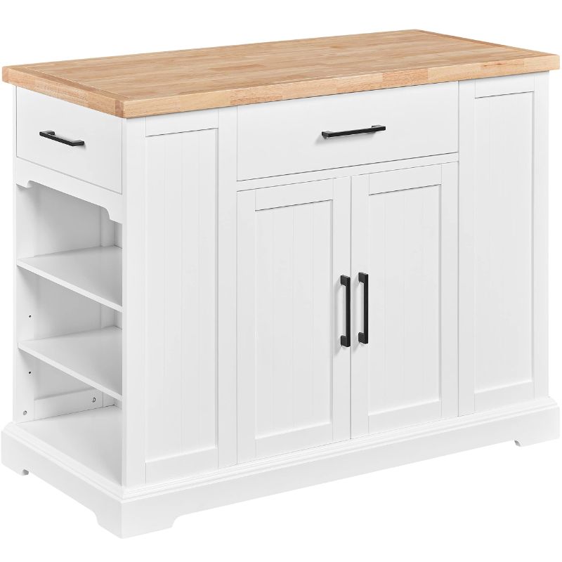 Photo 1 of Yaheetech Rolling Kitchen Island Cart with 3 Drawers