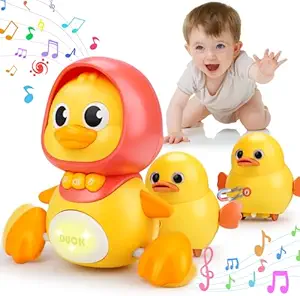 Photo 1 of Baby Musical Duck Toys Set with 2 Baby Ducks for 0-3 3-6-12 Months Infants Tummy Time Toys Newborn Development Light Up Music Crawling Walking Toys 1 2 Year Old Boys Girls Birthday