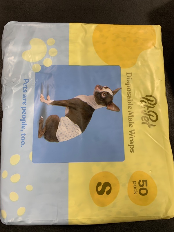 Photo 1 of Comfortable Male Dog Diapers - 50-Pack Super Absorbent Disposable Male Dog Wraps- FlashDry Gel Technology, Wetness Indicator Doggie Diapers- Leakproof Belly Wraps for Incontinence, Excitable Urination
