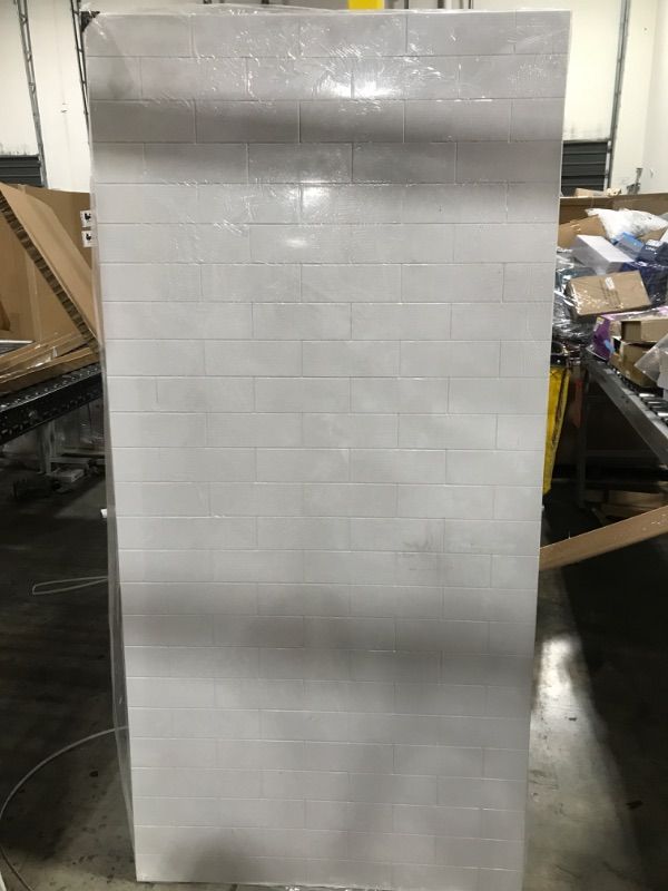 Photo 2 of TRUCK WILL BE NEEDED FOR PICKUP - WOODBRIDGE 60 in. L x 36 in. W x 75 in. H Alcove Solid Surface Shower Combo Kits with Glue Up Shower Walls in Glossy White and Single Threshold Shower Base in White with Center Drain and Black Cover