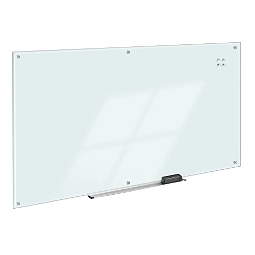 Photo 1 of Amazon Basics Glass Board, Magnetic Dry Erase White Board, Frameless, Infinity, 8 X 4 Foot
