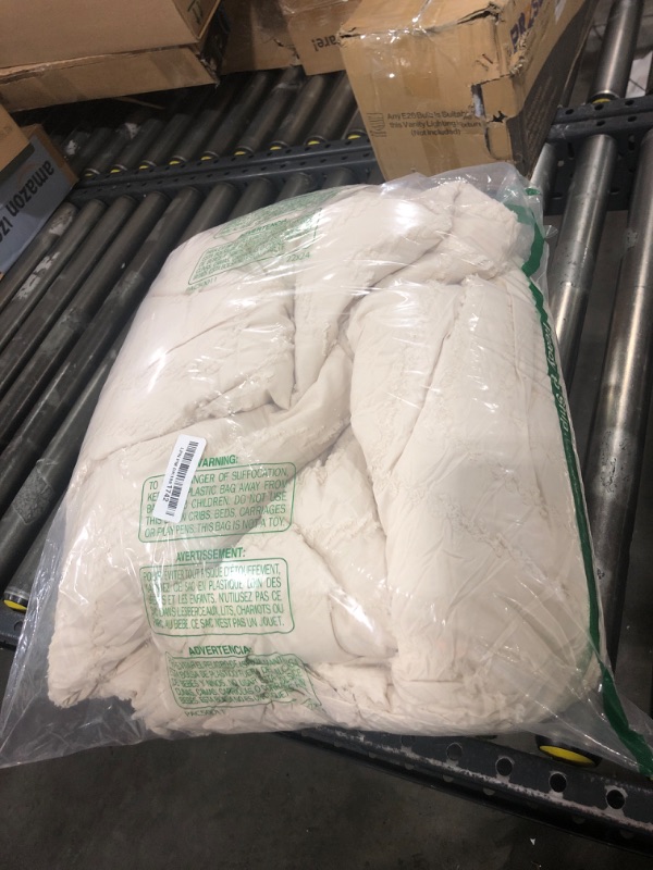 Photo 1 of Andency Comforter Full Size Set, Beige Boho Bed Comforter Full Cream Soft Warm Tufted Neutral Bedding Comforter Sets for Full Size Bed, 3 Pieces Aesthetic Chevron Cute Bohemian Textured Bedding Set