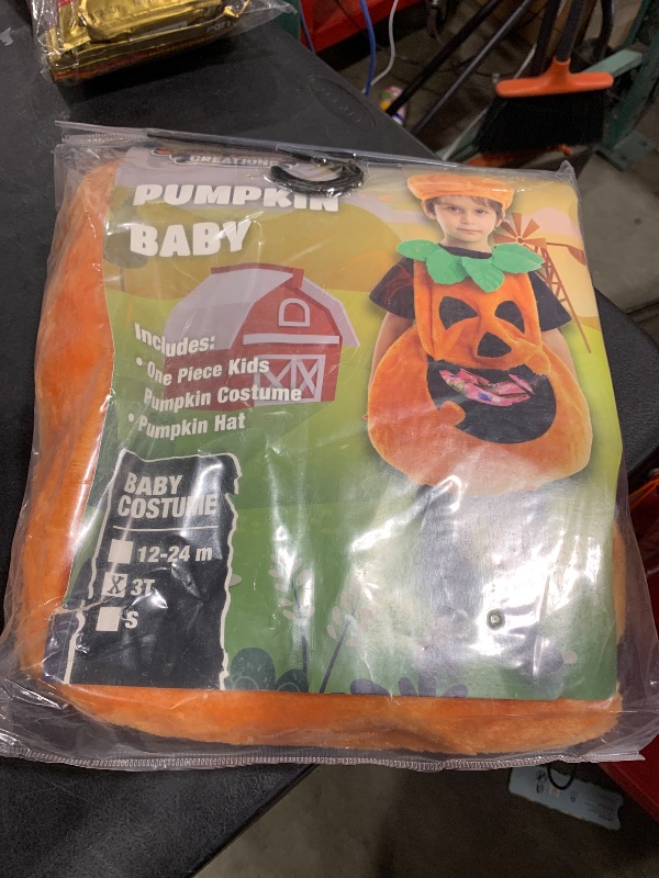 Photo 1 of 3T Spooktacular Creations Halloween Kids Pumpkin Feed Me Costume with Big Pocket for Child, Toddler, Infants Unisex Halloween Dress Up Themed Party (3T (3-4 yrs))