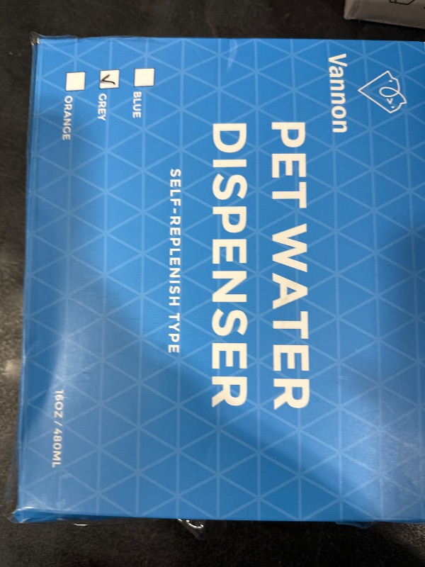 Photo 2 of Vannon 16oz Pet Water Bottle, Gravity Dog Water Bowl Dispenser for Cage, Anti-Overflow Water Dispenser for Small Dogs, Cats, Rabbits and Other Small Animals, BPA Free, Grey