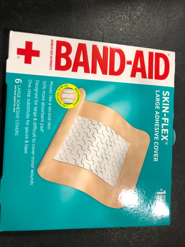 Photo 2 of Band-Aid Brand Skin-Flex Adhesive Flexible Wound Covers for First Aid Wound Care of Minor Cuts, Scrapes & Burns, with a Comfortable Feeling, Moving Like a Second Skin, Sterile, Large, 6 ct