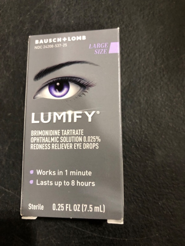 Photo 2 of LUMIFY Redness Reliever Eye Drops, For Whiter & Brighter Looking Eyes, 0.25 Fl Oz (7.5 mL) BEST BY 06/2026