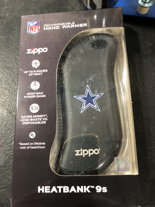 Photo 2 of Men's Zippo Dallas Cowboys HeatBank 9s Rechargeable Hand Warmer - Black