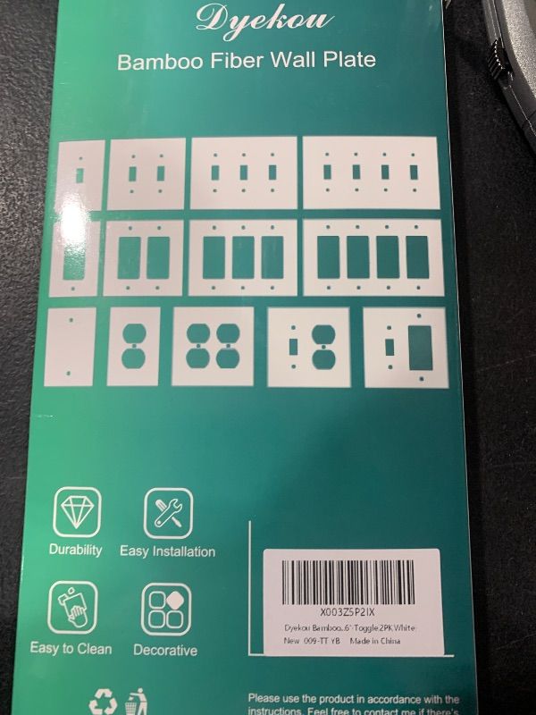 Photo 1 of Double Toggle Light Switch Cover, White Modern Decorative Switch Plate Cover Outlet Covers Wall Plate (2-Gang Double Toggle,2 Pack)