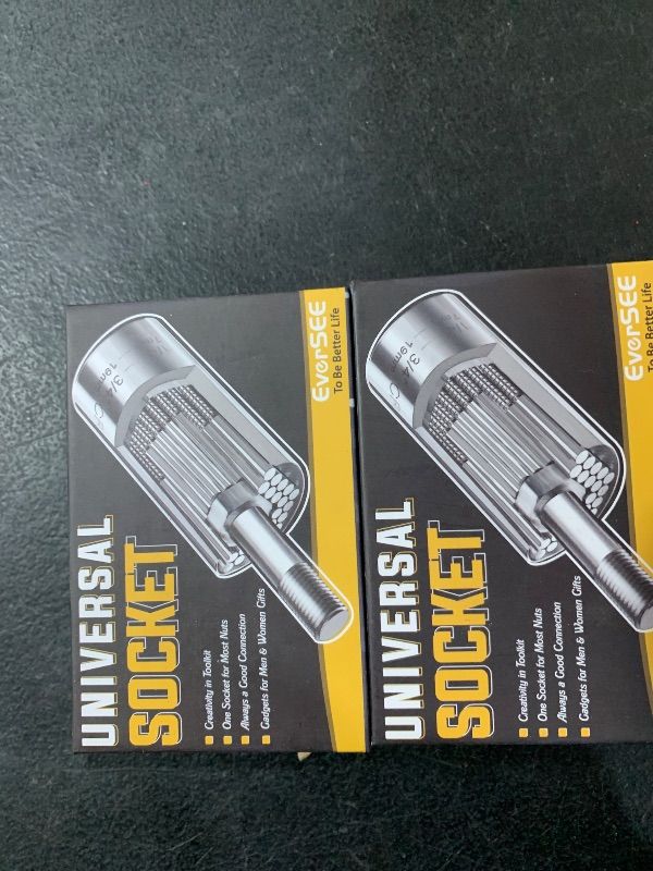 Photo 1 of (2 PACK) Universal Socket Tool Gifts for Men Stocking Stuffers for Men Dad Adults, Super Grip Socket Power Drill Adapter, Christmas Gadgets Birthday for Husband Him Boyfriends Women Who Have Everthing