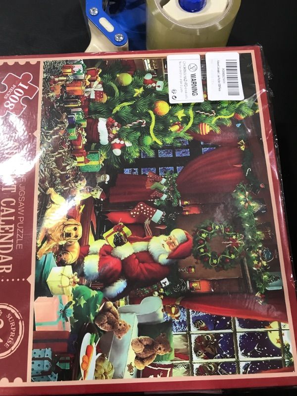 Photo 2 of Puzzle Advent Calendar 2024, Christmas Countdown Calendar Jigsaw Puzzle 1000 Piece, Christmas 24 Days Santa Puzzle for Kids Adults 1008 Piece, Stocking Stuffers Advent Puzzle Toys Gifts