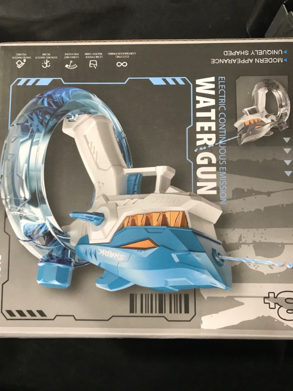 Photo 1 of Shark Electric Water Gun, Novelty Automatic Water Guns High Power Water Gun for Kids, Waterproof Water Pistol Strongest Long Range Watergun Electric Squirt Gun Summer Water Toys