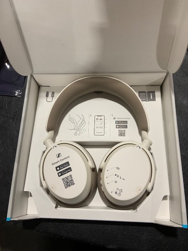 Photo 2 of Sennheiser ACCENTUM Wireless Bluetooth Headphones - 50-Hour Battery Life, Audio, Hybrid Noise Cancelling (ANC), All-Day Comfort and Clear Voice Pick-up for Calls, White