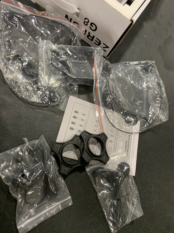 Photo 1 of ZERFUN Rechargeable Wireless Microphone System 4 Channel Pro, UHF Metal Handheld Headset Lavalier Lapel Mics Cordless for Church Karaoke Singing with Volume Control, 4x50 Frequency(G8)