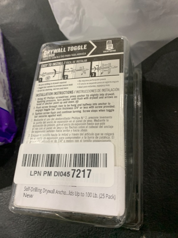 Photo 1 of Self-Drilling Drywall Anchor Toggle Kit, Heavy Duty Wall Ancor with Zinc Phillip Screws #8 x 2-1/4 - Holds Up to 100 Lb. (25 Pack)
