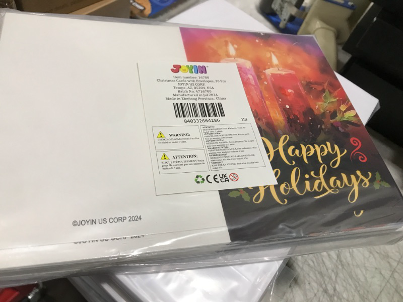 Photo 1 of JOYIN 30 PCS Boxed Christmas Cards with Envelopes 6 Designs, Elegant Icons Blue Cards Set for Winter Holiday Xmas Season, Merry Christmas Cards, Present Giving, Wintertime Gifts Cards