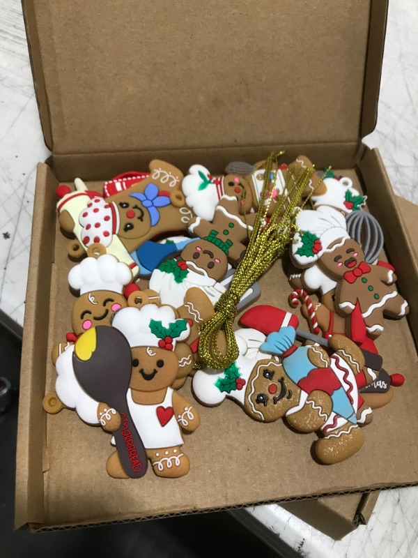 Photo 2 of 15pcs Gingerbread Cooking-Themed Ornaments for Christmas Tree Decoration,Unique Funny Decorative Hanging Gingerbread Man Ornaments for Holiday Home Party Decor