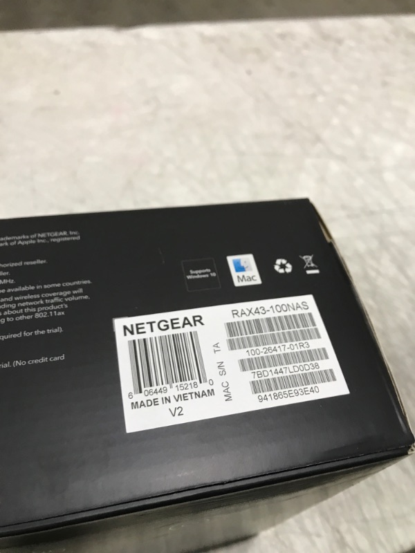 Photo 3 of NETGEAR Nighthawk WiFi 6 Router (RAX43) - Security Features, 5-Stream Dual-Band Gigabit Router, AX4200 Wireless Speed (Up to 4.2 Gbps), Covers up to 2,500 sq.ft. and 25 Devices