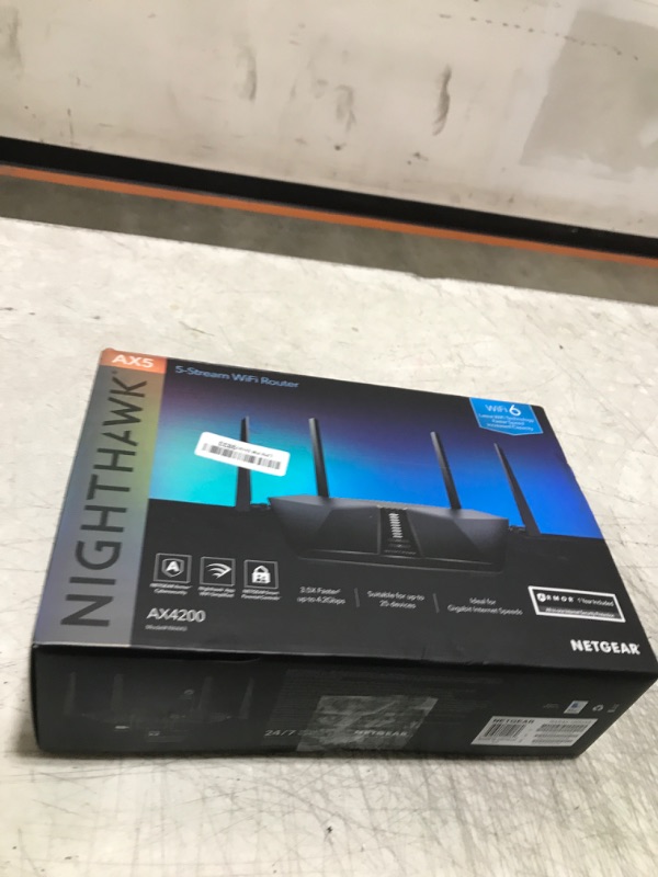 Photo 4 of NETGEAR Nighthawk WiFi 6 Router (RAX43) - Security Features, 5-Stream Dual-Band Gigabit Router, AX4200 Wireless Speed (Up to 4.2 Gbps), Covers up to 2,500 sq.ft. and 25 Devices