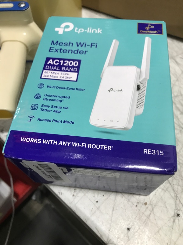 Photo 2 of TP-Link AC1200 WiFi Extender, 2024 Wirecutter Best WiFi Extender, 1.2Gbps home signal booster, Dual Band 5GHz/2.4GHz, Covers Up to 1500 Sq.ft and 30 Devices ,support Onemesh, One Ethernet Port (RE315)