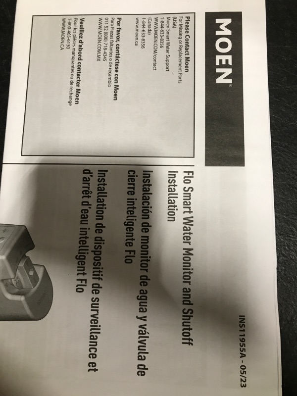 Photo 4 of Moen 900-002 Flo Smart Water Monitor and Automatic Shutoff Sensor, Wi-Fi Connected Water Leak Detector for 1-1/4-Inch Diameter Pipe