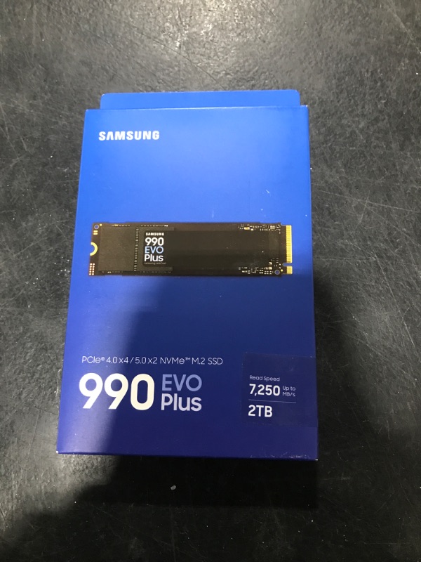 Photo 1 of SAMSUNG 990 EVO Plus SSD 2TB, PCIe Gen 4x4, Gen 5x2 M.2 2280, Speeds Up-to 7,250 MB/s, Upgrade Storage for PC/Laptops, HMB Technology and Intelligent Turbowrite 2.0, (MZ-V9S2T0B/AM)